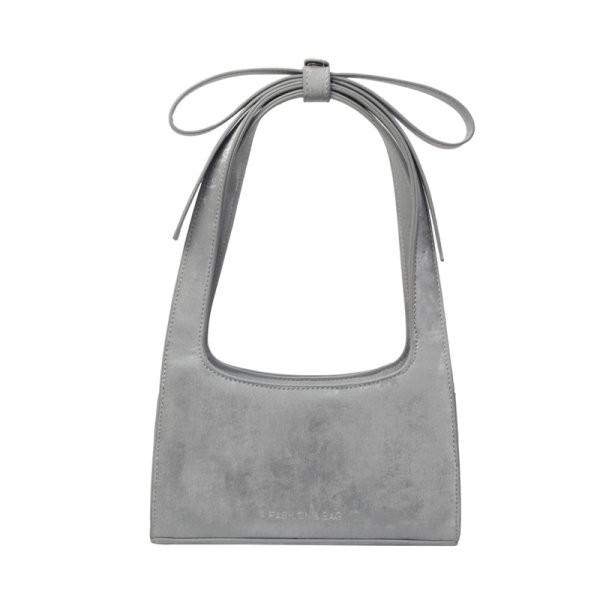 画像2: Sweet bow velvet tote shoulder underarm bag handbag 　ユニセックス男女兼用スイートリボンレザートートショルダークロスボディバッグ (2)