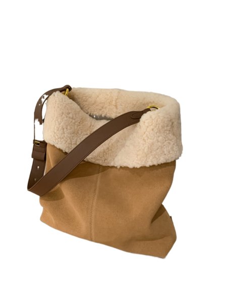 画像4: Sheepskin Style Crossbody Shoulder Bag handbag 　ユニセックス男女兼用シープスキンスタイルシングルハンドルトートショルダークロスボディバッグ (4)