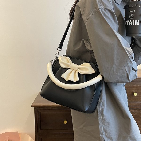 画像6: Ribbon Bicolor Leather tote shoulder crossbody bag　ユニセックス男女兼用リボン バイカラーレザートートショルダークロスボディバッグ (6)