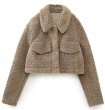 画像1: Women's Fleece Sheepskin Warm Lapel Short Jacket blouson 　フリースシープスキンウォームラペルショートジャケットジャケット ブルゾンコート (1)