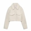 画像2: Women's Fleece Sheepskin Warm Lapel Short Jacket blouson 　フリースシープスキンウォームラペルショートジャケットジャケット ブルゾンコート (2)
