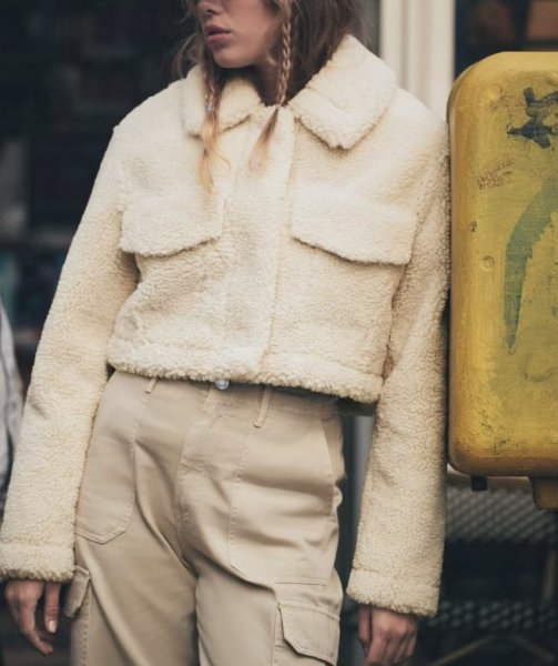 画像5: Women's Fleece Sheepskin Warm Lapel Short Jacket blouson 　フリースシープスキンウォームラペルショートジャケットジャケット ブルゾンコート (5)