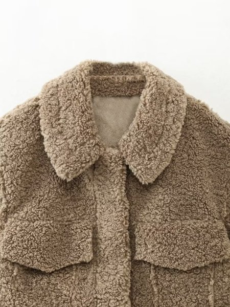 画像7: Women's Fleece Sheepskin Warm Lapel Short Jacket blouson 　フリースシープスキンウォームラペルショートジャケットジャケット ブルゾンコート (7)
