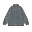 画像2: Women's Pearl ribbon splicing lace loose design zipper denim jacket coat blouson 　パールリボン＆レースジップアップデニムジャケット ブルゾンコート (2)