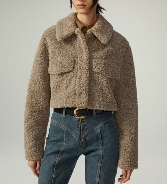 画像6: Women's Fleece Sheepskin Warm Lapel Short Jacket blouson 　フリースシープスキンウォームラペルショートジャケットジャケット ブルゾンコート (6)