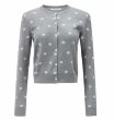 画像1: Women's Cat paw braid Round Neck Long Sleeve Cardigan Sweater Knit　キャットポウ肉球編み込み長袖ラウンドネックカーディガンセーターニット (1)