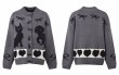 画像1: Women's Stand collar Maillard retro thickened cardigan sweater jacket　ポップハート&リボン編み込み ジャケットカーディガンセータージャケット (1)