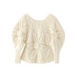 画像6: Women's Off-white hook pattern hollow loose raglan sleeve square neck sweater Knit　オフホワイトフックフラワーモチーフパターンラグランスリーブセーターニット (6)