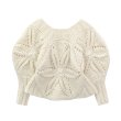 画像9: Women's Off-white hook pattern hollow loose raglan sleeve square neck sweater Knit　オフホワイトフックフラワーモチーフパターンラグランスリーブセーターニット (9)
