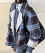 画像7: Women's Loose small check pattern reversible short wool coat jacket　チェックリバーシブルルーズショートコート ジャケット (7)