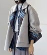 画像5: Women's Loose small check pattern reversible short wool coat jacket　チェックリバーシブルルーズショートコート ジャケット (5)