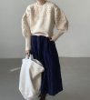 画像3: Women'sRound neck daisy 3D embroidery rattan sleeve pullover knit sweater 　ラウンドネックデイジー３D 刺繍ラタンスリーブプルオーバーニットセーター (3)