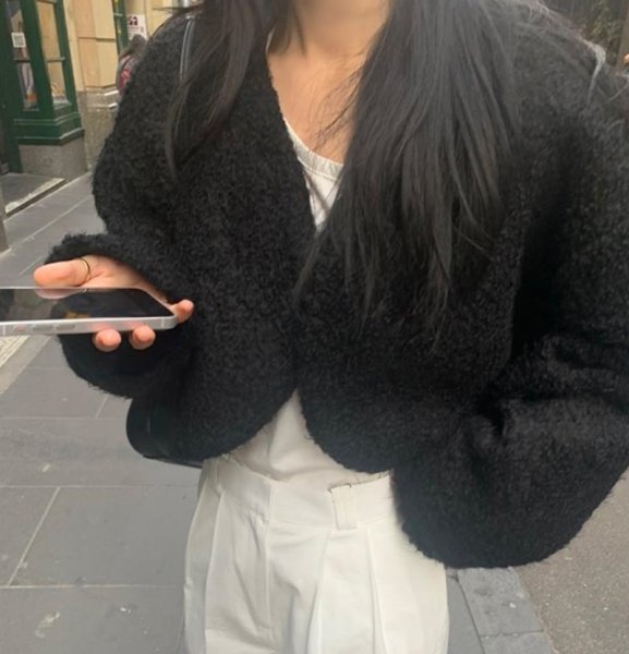 画像2: Women's Fluffy short length bolero jacket cardigan　モコモコショート丈ボレロ ジャケットカーディガン (2)