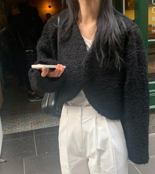 画像4: Women's Fluffy short length bolero jacket cardigan　モコモコショート丈ボレロ ジャケットカーディガン (4)