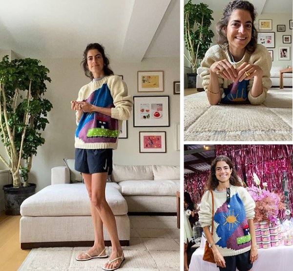 画像6: Women's Landscape Embroidery Handmade Round Neck Sweater knit　ランドケープ刺繍ハンドメイドラウンドネックセーターニット (6)