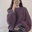 画像6: Women's  Mohair knit sweater with round collar and ribbon sleeves knit　モヘヤ ニット ラウンドカラー リボン付き袖セーターニット (6)