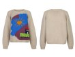 画像2: Women's Landscape Embroidery Handmade Round Neck Sweater knit　ランドケープ刺繍ハンドメイドラウンドネックセーターニット (2)