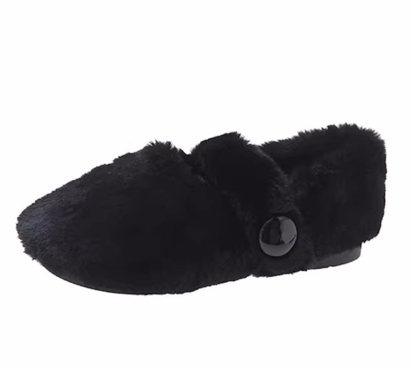 画像3: Mary Jane fur flat pumps shoes 　モコモコファーフラットパンプスシューズ (3)