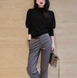 画像2: Women's Balloon sleeve 3/4 sleeve high neck sweater  knit　七部バルーン袖ハイネックセーターニット (2)