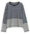 画像1:  different border widthsround neck Long-sleeved T-shirts　ディファレンスボーダーラウンドネック長袖Tシャツ (1)