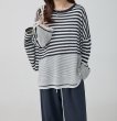 画像4:  different border widthsround neck Long-sleeved T-shirts　ディファレンスボーダーラウンドネック長袖Tシャツ (4)