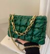 画像6: Chain Handle Quilted Leather Shoulder Tote Crossbody Bag 　ユニセックス男女兼用キルティングダウンレザークロスボディバッグトートショルダーアンダーアームバッグ (6)