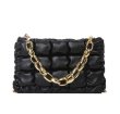 画像1: Chain Handle Quilted Leather Shoulder Tote Crossbody Bag 　ユニセックス男女兼用キルティングダウンレザークロスボディバッグトートショルダーアンダーアームバッグ (1)