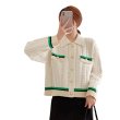 画像3: Women's French style twist contrast color lapel short knit cardigan sweater  knit　フレンチスタイルツイストコントラストカラーラペルショートニットカーディガンセーターニット (3)