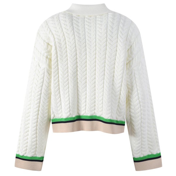 画像9: Women's French style twist contrast color lapel short knit cardigan sweater  knit　フレンチスタイルツイストコントラストカラーラペルショートニットカーディガンセーターニット (9)