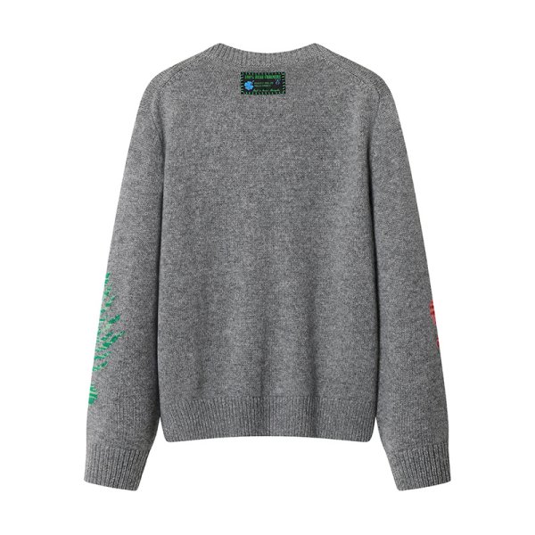 画像4: Women's Round neck floral jacquard sweater knit　ラウンドネックフラワージャカード編み込みセーターニット (4)