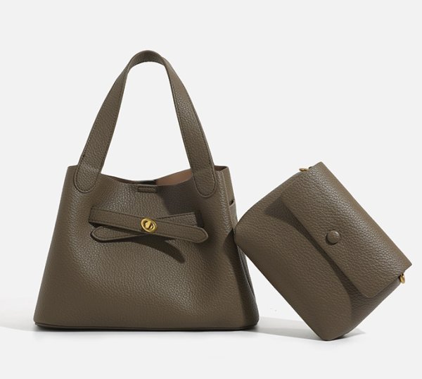 画像7: Leather Belt Bucket Tote Shoulder Crossbody Bag　ユニセックス男女兼用レザーベルトバケットトートショルダークロスボディバッグ (7)