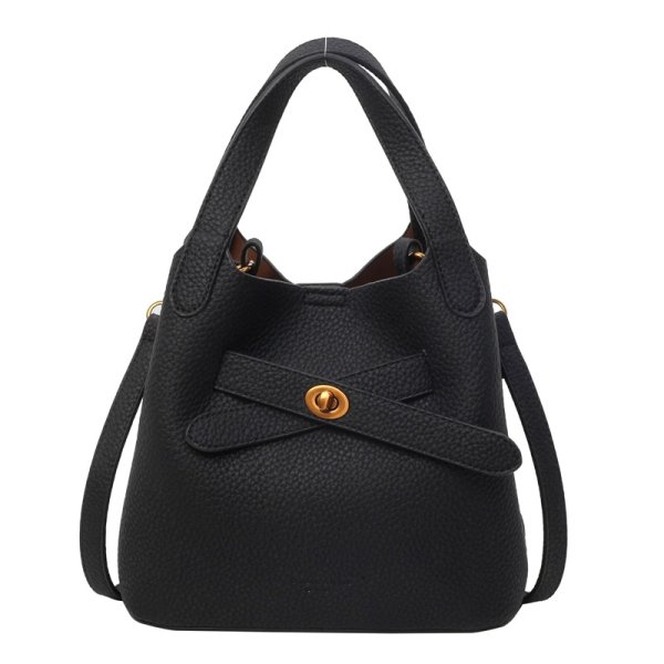 画像2: Leather Belt Bucket Tote Shoulder Crossbody Bag　ユニセックス男女兼用レザーベルトバケットトートショルダークロスボディバッグ (2)