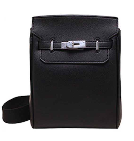 画像1: Leather one-shoulder square crossbody bag　ユニセックス男女兼用レザーワンショルダースクエアショルダークロスボディバッグ (1)