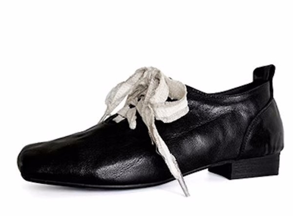 画像1: Retro square toe lace-up leather pumps shoes 　レトロスクエアトゥスレースアップレザーパンプスシューズ (1)