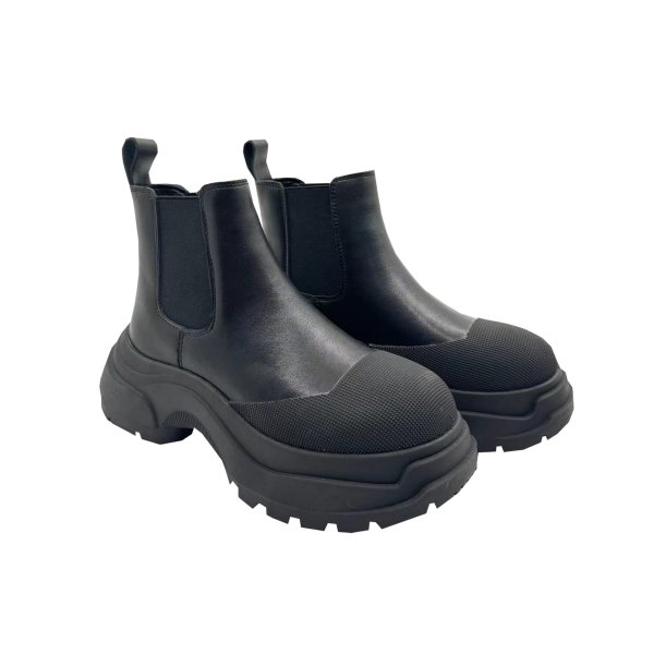 画像3: Side gore chunky sole short boots　レザーサイドゴアチャンキーソール ショートブーツシューズ (3)