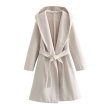 画像3: Women's Hooded long soft coat jacket　フード付きロングソフトコートジャケットベルト付きロングコート  (3)