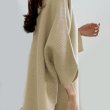 画像4: Women's High neck poncho style long knit jacket sweater 　ハイネック ポンチョロング ニットジャケットセータージャケット (4)