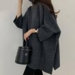 画像2: Women's High neck poncho style long knit jacket sweater 　ハイネック ポンチョロング ニットジャケットセータージャケット (2)