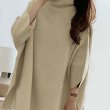 画像3: Women's High neck poncho style long knit jacket sweater 　ハイネック ポンチョロング ニットジャケットセータージャケット (3)