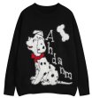 画像1: 101 Dalmatians knitted round neck sweater pullover knit　 男女兼用ユニセックス101匹ワンちゃんダルメシアンドッグパピー長袖ラウンドネック丸首セーターニット (1)