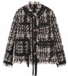 画像1: Women's Fringe Tweed Jacket Coat　フリンジツイードチェック ジャケットコート (1)