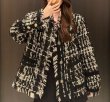 画像4: Women's Fringe Tweed Jacket Coat　フリンジツイードチェック ジャケットコート (4)