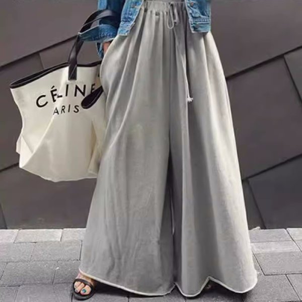 画像1: Sweat loose wide leg casual pants bottoms　スエットルーズワイドレッグカジュアルパンツボトムス (1)