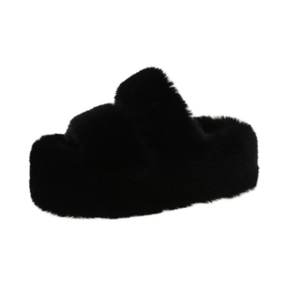 画像2: Platform fur sandals Slippers  Flip Flops　ユニセックスプラットフォーム厚底ファーサンダルスリッパ  (2)