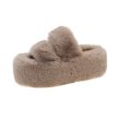 画像1: Platform fur sandals Slippers  Flip Flops　ユニセックスプラットフォーム厚底ファーサンダルスリッパ  (1)