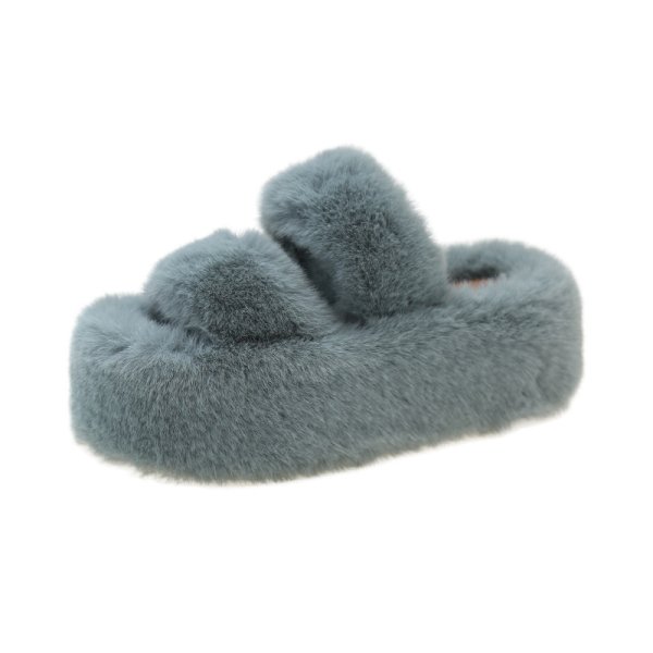 画像5: Platform fur sandals Slippers  Flip Flops　ユニセックスプラットフォーム厚底ファーサンダルスリッパ  (5)
