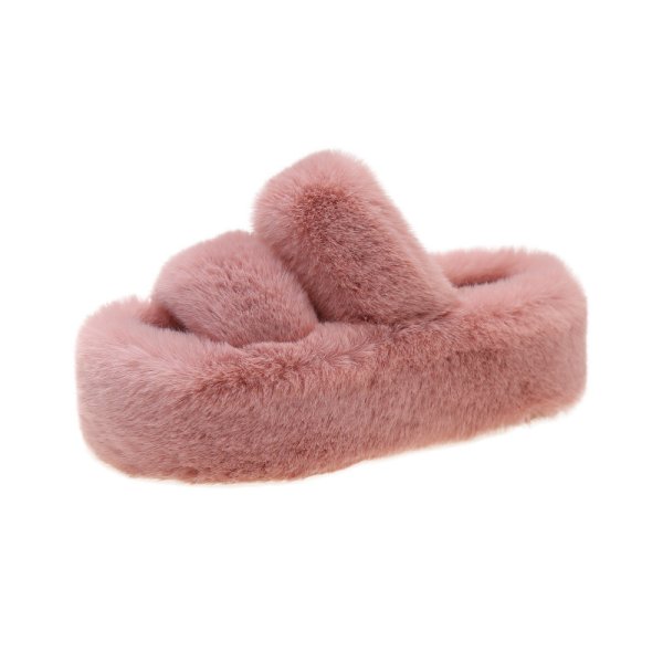 画像6: Platform fur sandals Slippers  Flip Flops　ユニセックスプラットフォーム厚底ファーサンダルスリッパ  (6)