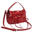 画像1: Multi-Pocket Bow Micro Tote Shoulder Crossbody Leather Bag　ユニセックス男女兼用マルチポケットリボン マイクロトートショルダークロスボディーレザーバッグ (1)
