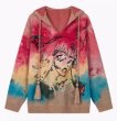 画像1: Beautiful girl knitted hood long sleeve sweater　 男女兼用ユニセックス美少女フード長袖セーターニット (1)