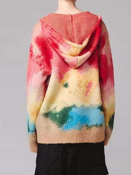 画像5: Beautiful girl knitted hood long sleeve sweater　 男女兼用ユニセックス美少女フード長袖セーターニット (5)